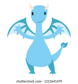 Cute baby dragon look so happy after can fly