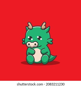 cute baby dragon vector illustration