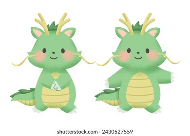 Cute Baby Dragon Vector Illustration. Year of the Dragon