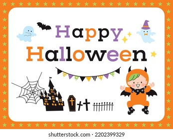 Cute baby dressed up in Halloween costumes