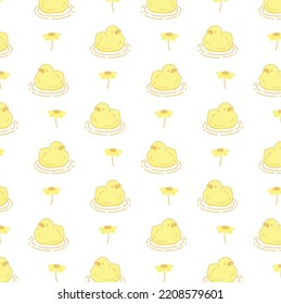 Cute Baby Duck Doodle Seamless Pattern For Nursery  Pattern And Wallpaper