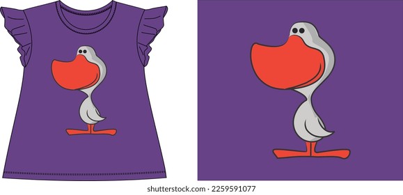 cute baby duck Graphic design vector