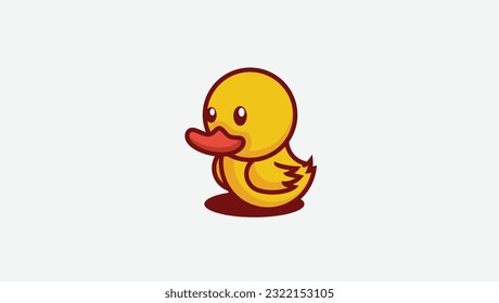 cute baby duck logo vector design template