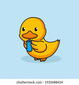 Cute baby duck mascot design