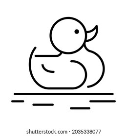 cute baby duck in a pool, chick in the water, swimming bird, rubber duck for kids