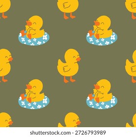 Patrón inconsútil lindo del pato del bebé para la decoración casera del cuarto de niños y de los niños
