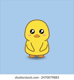 cute baby duck vector design illustration line art. Suitable for t-shirt, sticker, mug, etc. Eps 10