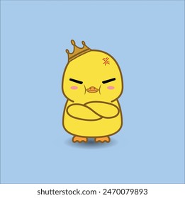 cute baby duck vector design illustration line art. Suitable for t-shirt, sticker, mug, etc. Eps 10