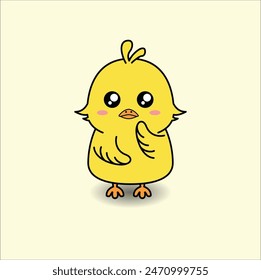 cute baby duck vector design illustration line art. Suitable for t-shirt, sticker, mug, etc. Eps 10