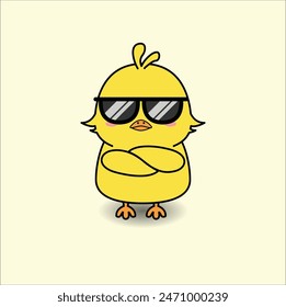 cute baby duck vector design illustration line art. Suitable for t-shirt, sticker, mug, etc. Eps 10