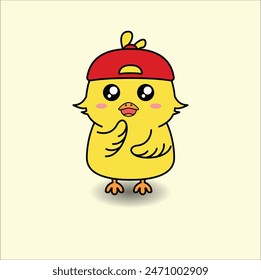 cute baby duck vector design illustration line art. Suitable for t-shirt, sticker, mug, etc. Eps 10