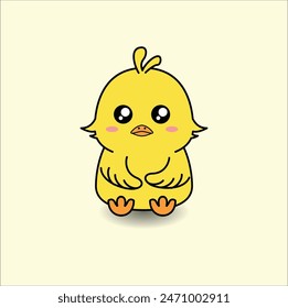 cute baby duck vector design illustration line art. Suitable for t-shirt, sticker, mug, etc. Eps 10