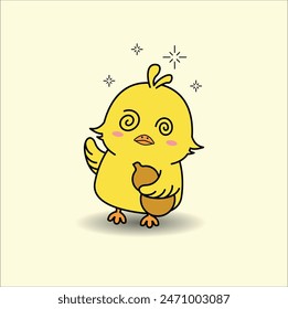 Lindo diseño de Vector de pato de bebé ilustración arte de línea. Adecuado para camiseta, etiqueta engomada, taza, etc. Eps 10