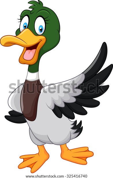 Cute Baby Duck Waving Hand Stock Vector (royalty Free) 325416740