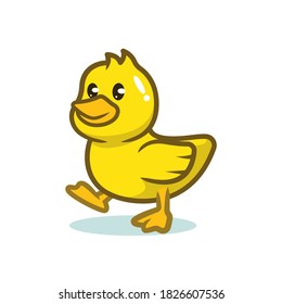 Cute baby duckling mascot design illustration