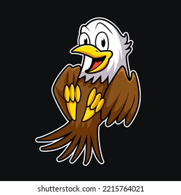 cute baby eagle funny illustration