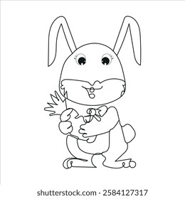 Cute Baby Easter Sunday Bunny Coloring Pages For Kids