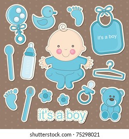 cute baby elements. vector illustration