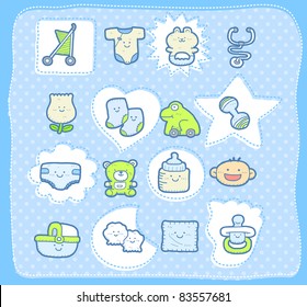 cute baby elements. vector illustration