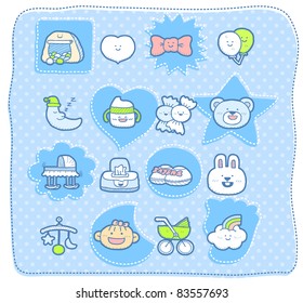 cute baby elements. vector illustration