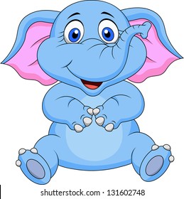 Cute baby elephant cartoon