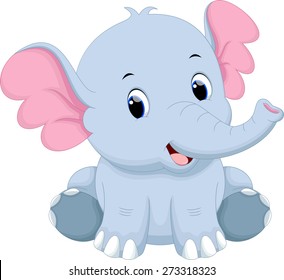 Cute Baby Elephant Cartoon