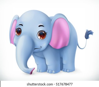 Cute Baby Elephant Cartoon Character Funny Stock Vector (Royalty Free ...