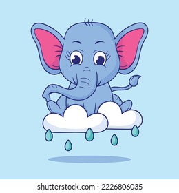 cute baby elephant cartoon drawing 
