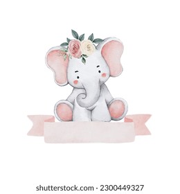 Cute baby elephant, Cute graphic cartoon hand drawn
