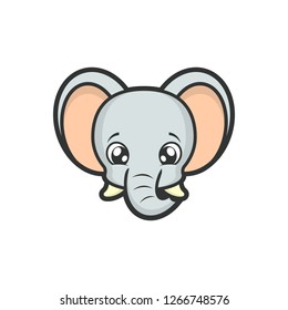 Cute Baby Elephant Illustration Stock Vector (Royalty Free) 1266748576 ...