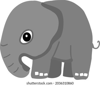 Cute Baby Elephant Isolated Animal Cartoon Vector