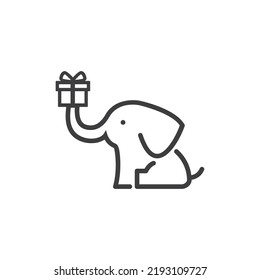 Cute Baby Elephant Lift Up Gift For Kids Birthday Party Invitation Card Logo.