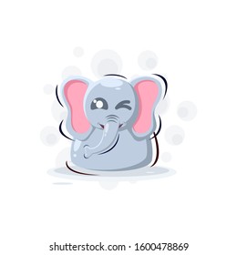 cute baby elephant mascot cartoon design vector