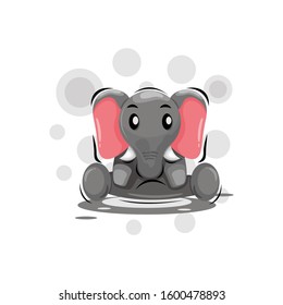 cute baby elephant mascot cartoon design vector
