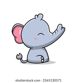 Cute baby elephant mascot character cartoon icon illustration. Design isolated flat cartoon style