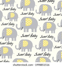 Patrón de elefante de bebé lindo para el envoltorio o la ducha de regalo para el bebé
