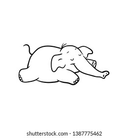 Cute Baby Elephant Sleeps Sweetly