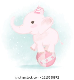 Cute baby elephant standing