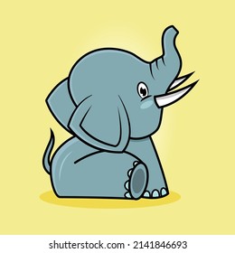 Cute Baby Elephant Vector Cartoon Stock Vector (Royalty Free ...