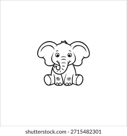 Ilustración de archivo EPS de Vector de elefante de bebé lindo 