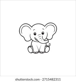 Cute Baby Elephant Vector EPS file Illustration 