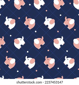 Cute Baby Elephant Vector Graphic Seamless Pattern can be use for background and apparel design
