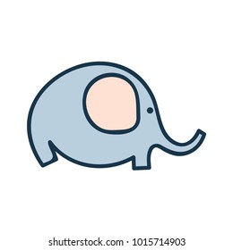 Cute baby elephant vector illustration