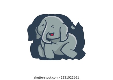 CUTE BABY ELEPHANT VECTOR TEMPLATE LOGO DESIGN