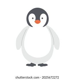 Cute baby emperor penguin cartoon vector icon