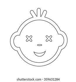 Cute Baby Face Emotion Icon Illustration symbol design