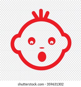 Cute Baby Face Emotion Icon Illustration symbol design