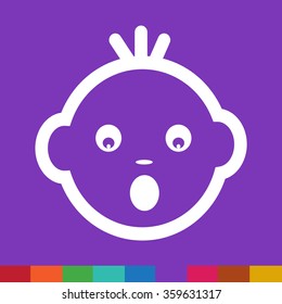 Cute Baby Face Emotion Icon Illustration symbol design