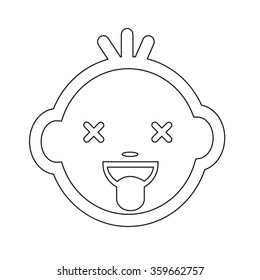 Cute Baby Face Emotion Icon Illustration symbol design