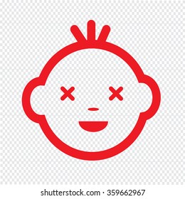 Cute Baby Face Emotion Icon Illustration symbol design